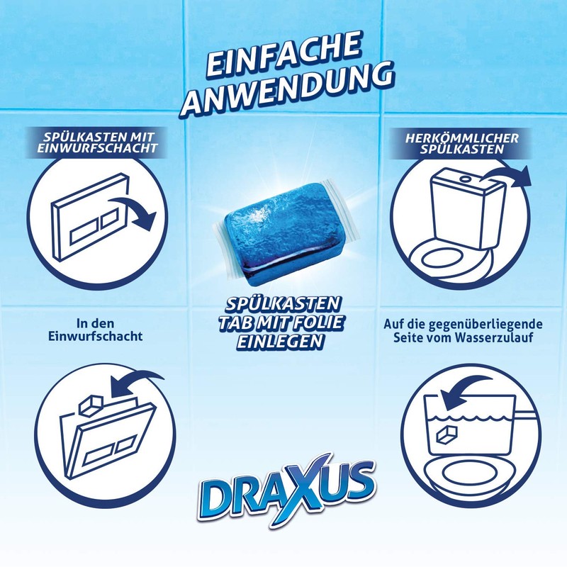 DRAXUS 8 x Cistern Tabs, Water Box Cube for the