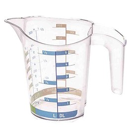 Rotho Domino Kitchen Measuring Cup 0.5 Litre, Transparent with in-Mould Labelling, One Size