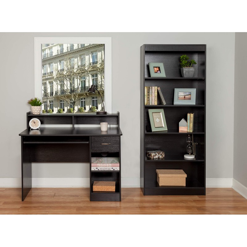 OneSpace Essentials 5-Tier Bookshelf, Black