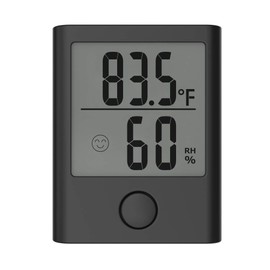 BALDR Digital Hygrometer Thermometer - Monitor Room Temperature & Humidity with Thermometer and Hygrometer, Humidity Sensor & Indoor Thermometer for Home, Office & Greenhouse, Humidity Meter, Black