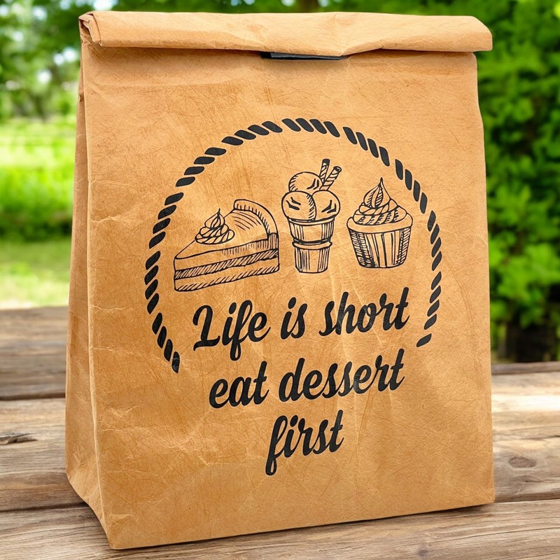 MIJOMA Lunchbag Lunchtüte Frühstückstüte Pausenbrot-Tasche braun, isoliert kalt oder warm,