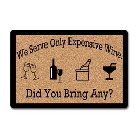 NICESIR Welcome Mat Wine Did You Bring Any Funny Doormat for Home Entrance (23.6 X 15.7 inch) Fabric Top with Rubber Back Doormat for Front Door Indoor Outdoor Rug