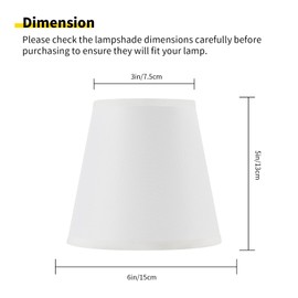 Set of 6 Clip-on Mini Chandelier Lamp Shades,3.5" x 5.1" x 5.5",Small Barrel,Handmade,Traditional Decorative,Natural Linen Lamp Shade,Modern European Style Bell Shade (White)