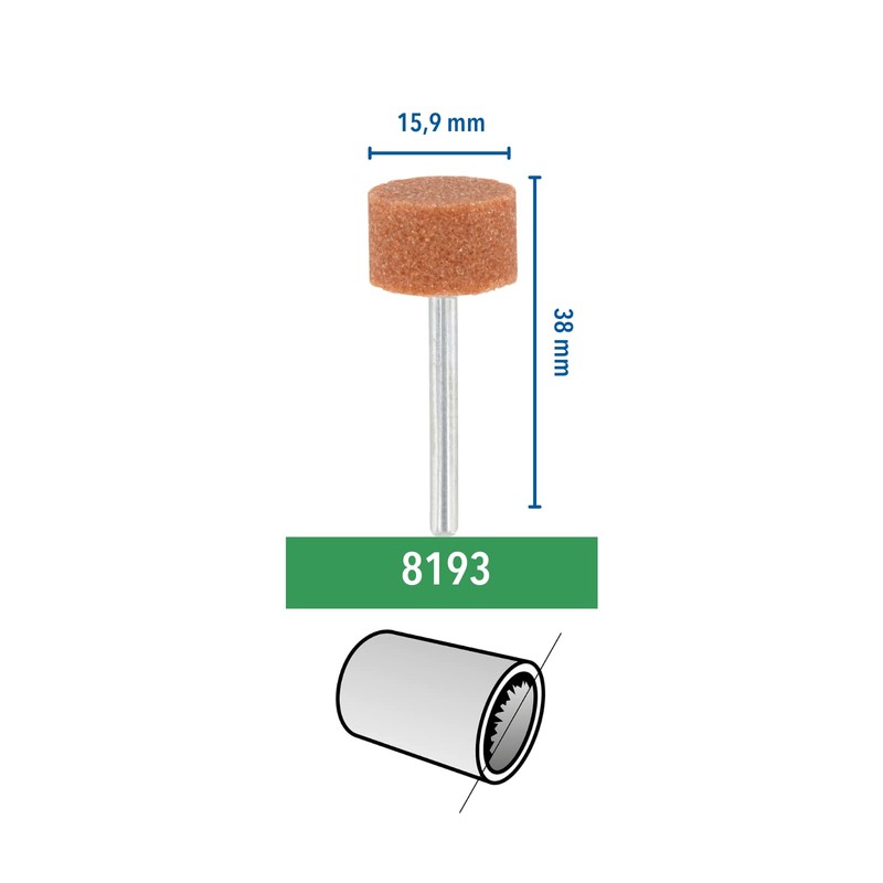 Dremel 8193 Aluminium Oxide Grinding Stones Accessory Set, 2 Cylindrical
