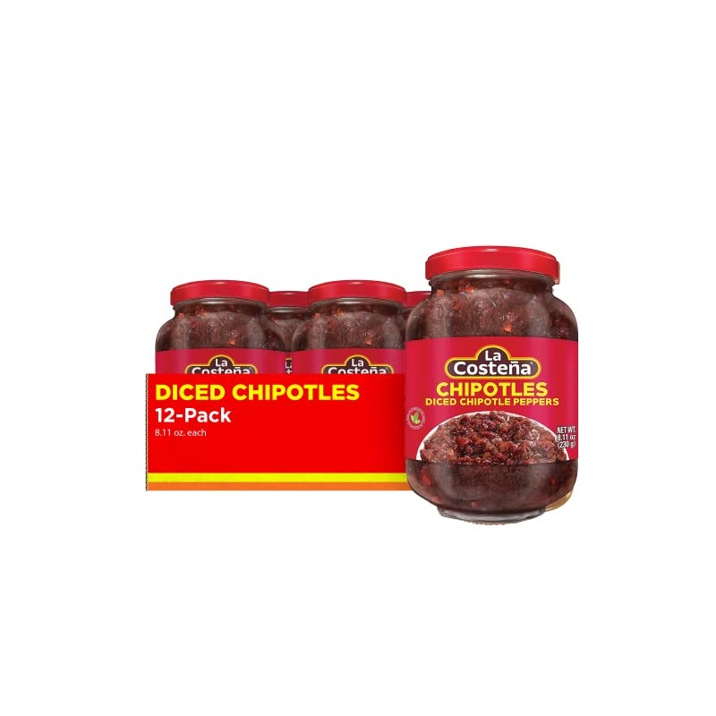 La Costeña Diced Chipotle Peppers, 8.11 Ounce Jar (Pack of