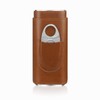 3-Finger Leather Cigar Case with Cutter Cedar Wood Lined Cigar