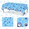 SAVITA 2pcs Blue Dog Paw Print Plastic Tablecloth, 54x108in Cute