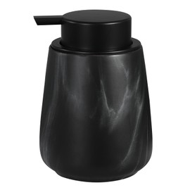 12Oz Ceramic Liquid Soap Dispenser - Modern Lotion Hand Soap Dispenser with Easy-to-Press Black Pump, Reusable and Refillable Dish Soap Dispenser for Bathroom & Kitchen, Marble Black