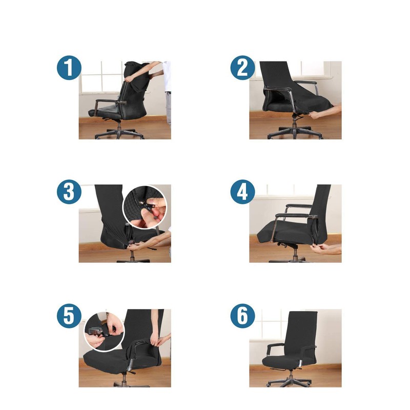 Funda elástica de terciopelo para silla de oficina con reposabrazos,