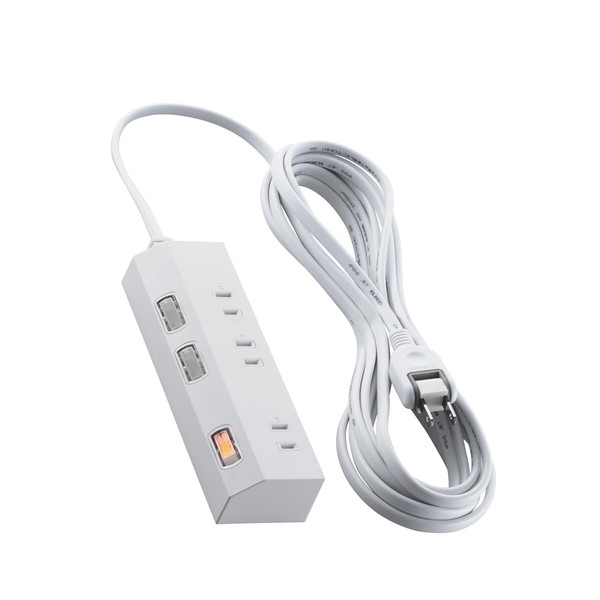 Elecom T-IS01M-2350WH Power Strip with Magnet, Switch Included, 16.4 ft