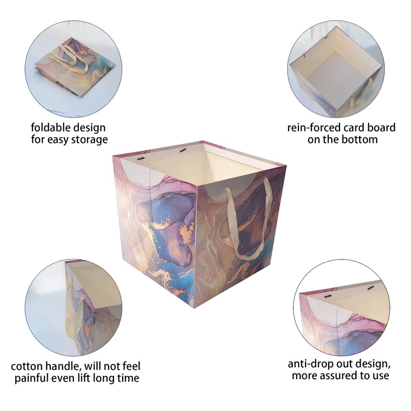 RUIFYRAY Extra Large Gift Bag, 11.8 inches Square Reusable Big