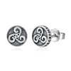 Viking Celtic earings 925 Sterling Silver Triskele Stud Earrings Triskelion