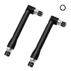 TorSor 2 Pack 1/4 inch Stubby Wrench 1/4'' Drive Socket Wrench Right Angle Screwdriver Drive Handle Bit Driver Holder for Hex Bit Set Hex Head Allen Wrench Drill Bit Set Metric SAE S2 Steel Hex Bits