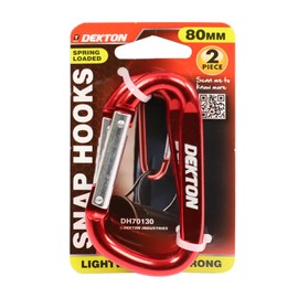 Dekton 2pc Large Carabiner Set -Heavy-Duty Metal Clips| Strong Load-Bearing Capacity|Quick-Release Locking Mechanism|Rust-Resistant Finish|Versatile Use for Gear, Keys, Accessories|Durable & Reliable