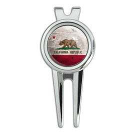 GRAPHICS & MORE Rustic Distressed California State Flag Golf Divot Repair Tool and Ball Marker
