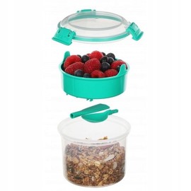 Sistema 6 x To Go Breakfast Containers with Spoons for Breakfast On the Go 530 ml Mint Colour