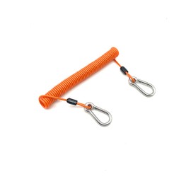 LORADAR 10Feet 150lb Fishing Coiled Lanyard Stainless Steel Inside Heavy Duty Fishing Safety Rope Extension Cord Tether for Deep Sea Fishing Tools Rod Kayak Paddles ((Orange, 10ft)