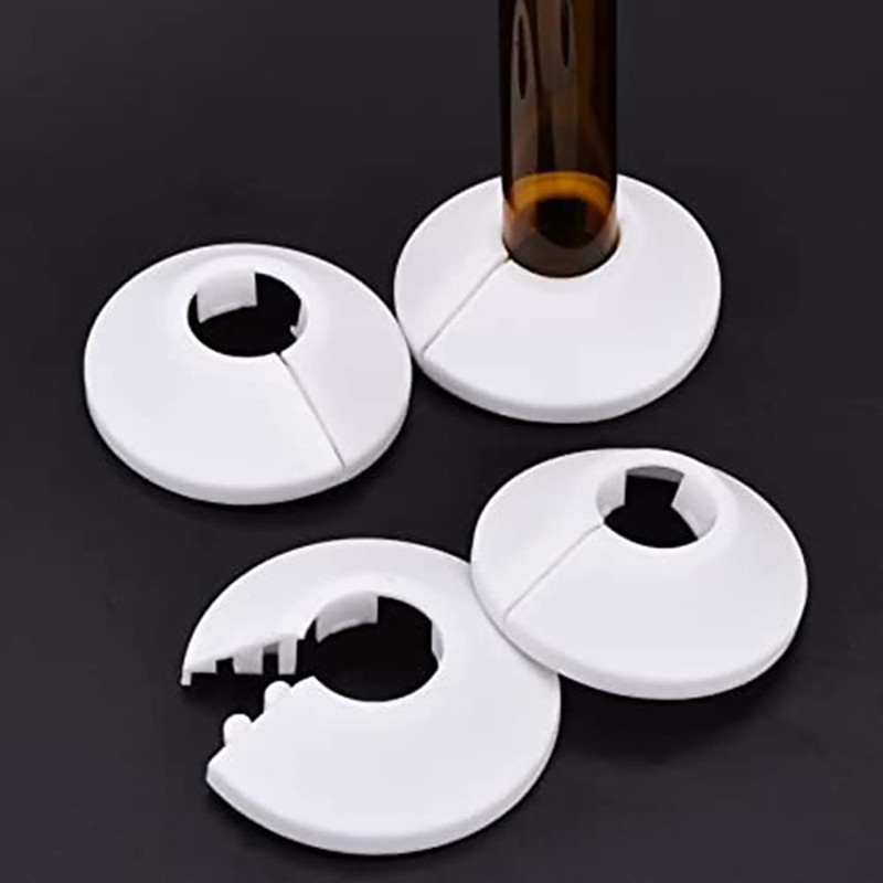 0.63" Outer Diameter Flange Water Pipe Cover Decoration White Pipe