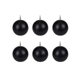 Zest Candle 6-Piece Ball Candles, 3-Inch, Black