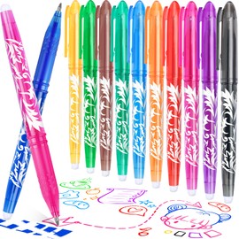 DOMAXWILL Erasable Ballpoint Pen Rollerball Pen Erasable 12 Colours Ballpoint Pen Erasable 0.5 mm Erasable Rollerball Pen Erasable Pen Erasable Back to School School Office Supplies