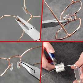 GOLD DEER 8Pcs Eyeglass Repair Kit with Screwdriver and Storage Box Optical Eyeglass Pliers Set Eye Glasses Adjusting Pliers Optical Eyeglass Repair Pliers Kit