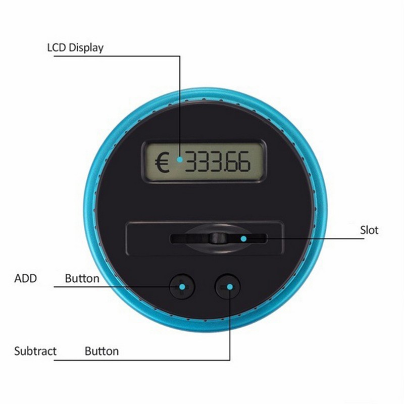 Electronic Digital Coin Money Box with LCD Display Smart Counter