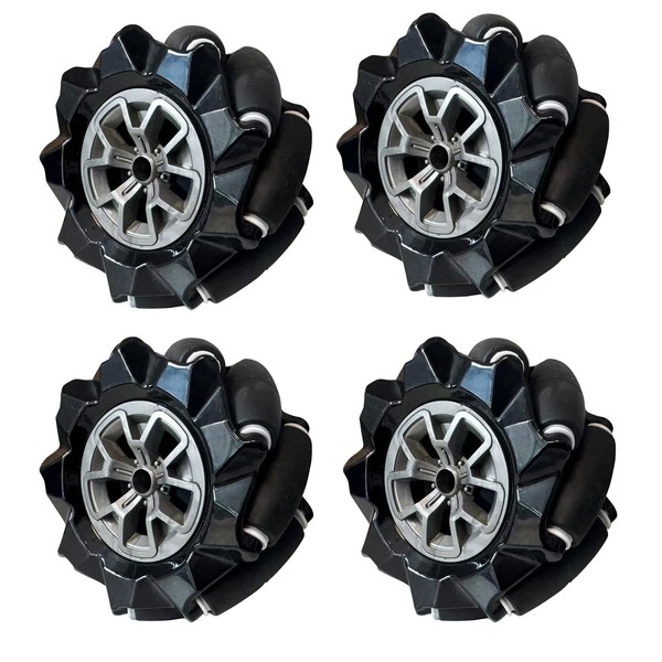 Premium Mecanum Wheels, 4WD Omnidirectional Wheels with Metal 6mm Coupling