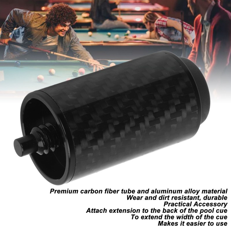 Pool Cue Extension Carbon Fiber Tube Professional Billiard Cue Extender
