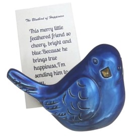 Westmon Works The Bluebird of Happiness Legend Pocket Charm Set Little Good Luck Token Bird Figurine with Story Card