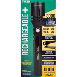 11.7 in. LED Flashlight, Rechargeable Plus by Feit Electric