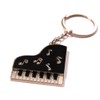 Cute Piano Silver Black Keychain, Silver