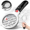 Handheld LED Magnifying Glass with Dual Lenses for Reading, Coins