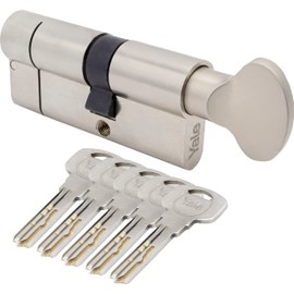 Insert Yale 2100 55/35G mm Knob Maximum Security, 10-2100-5535-CK-1201, 10 Pins, 5 Keys, Security Clutch Function, Security Card, Satin