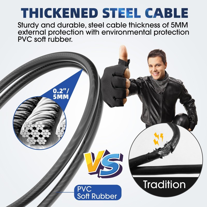 MeBantoo Cable Locks with Combination, 23.6Inch Steel Small Cable Rope