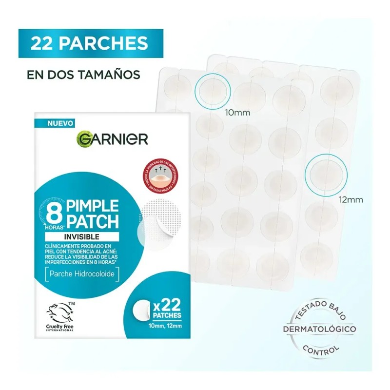 22 Parches Para Acné Invisibles Pimple Patch De Garnier