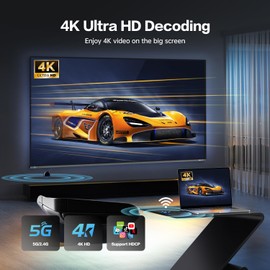 Wireless HDMI Transmitter and Receiver 4K, 5.8G HDMI Wireless Transmitter and Receiver with LED Screen, Wireless HDMI Extender for Streaming Video & Audio from Laptop, PC, Box to HDTV, Projector