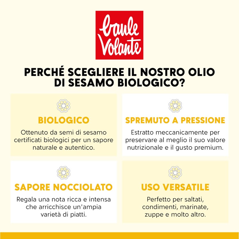 Baule Volante Olio di sesamo bio - Perfetto per Nuove