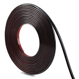 Hungbak - Moldura de acabado de despegar y pegar para pared, techo, espejo, borde de azulejos, muebles y decoración del hogar (negro brillante, 10 m x 1 cm)