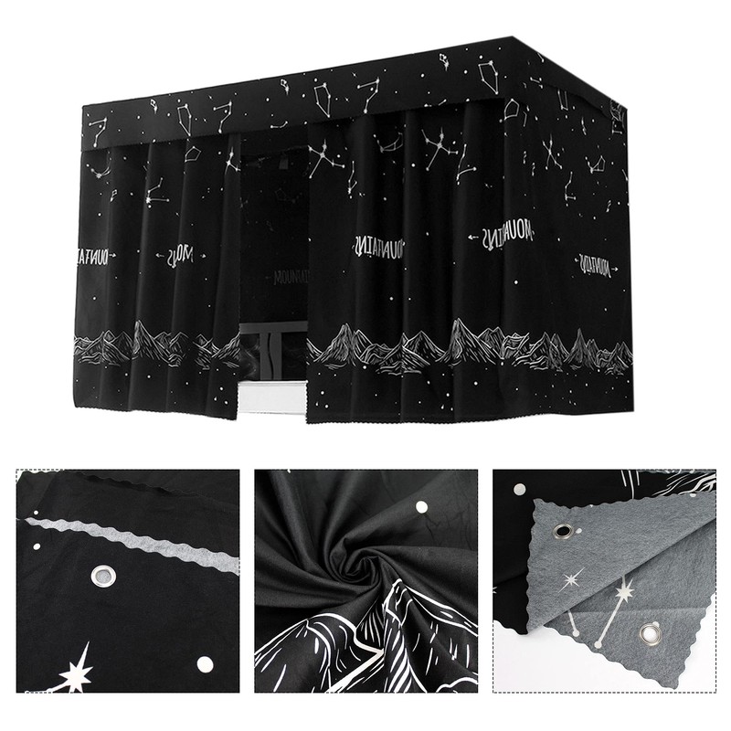 Aisi 3PCS Dormitory Bunk Bed Curtains Single Sleeper Blackout Cloth