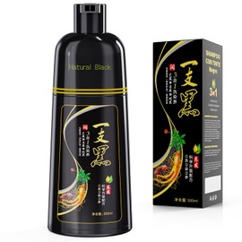 3 In 1 Black Hair Dye Shampoo for Women and Men, Instant Hair Color Shampoo for Gray Hair, Champú Para Teñir el Cabello