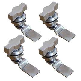 Thumb Operated Offset Cam Lock, Stainless Steel Keyless, Metal Replacement Lock Cylinder for RV Compartment Camper Storage Door Cabinet Mailbox Drawer Latch (4pcs)
