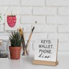 OVAcational Keys Wallet Phone Kiss Wooden Sign, Entry Way Table