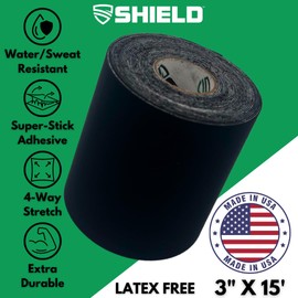 Shield Turf Tape Youth Kit Football | Turf Tape Football, USA Made, 3 Inch Size, 4-Way Stretch Flexibility, Waterproof, Reflex Stretch Tape, Black
