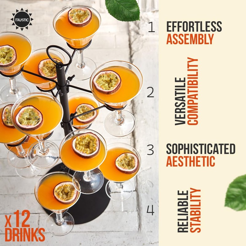 Cocktail Tree Stand, Metal Drink Tower, 3 Tier - 12