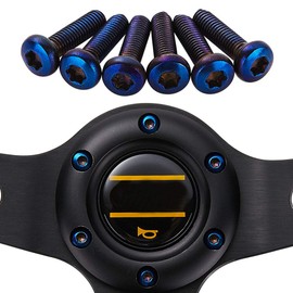 Kyostar High Performance Steering Wheel Countersunk Bolt Titanium Color Wrench with Star Hole