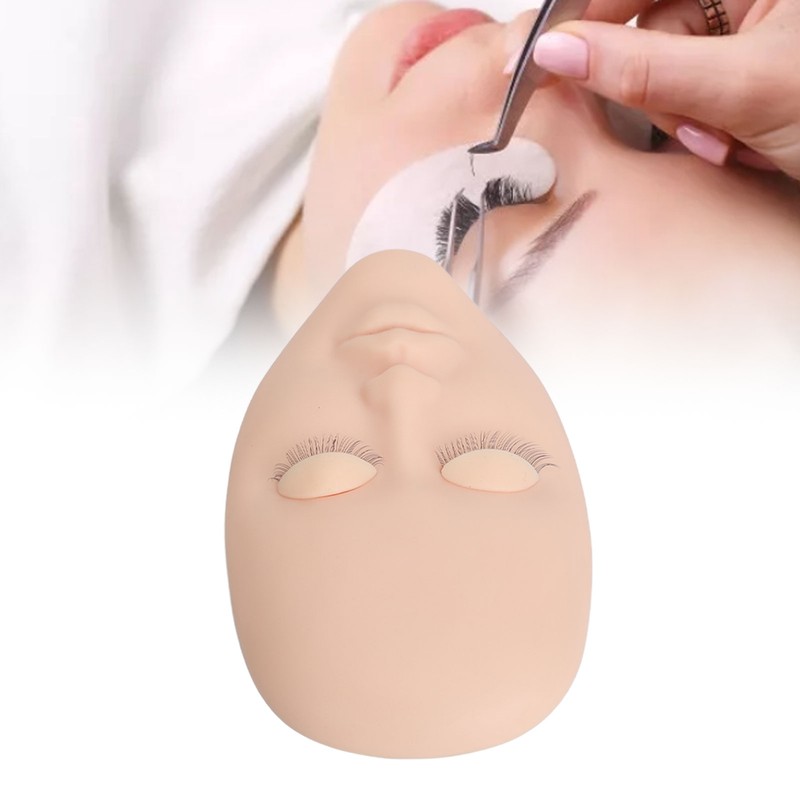 Lash Mannequin Face 3 Pairs Removable Eyelids Eyelash Extension Practice