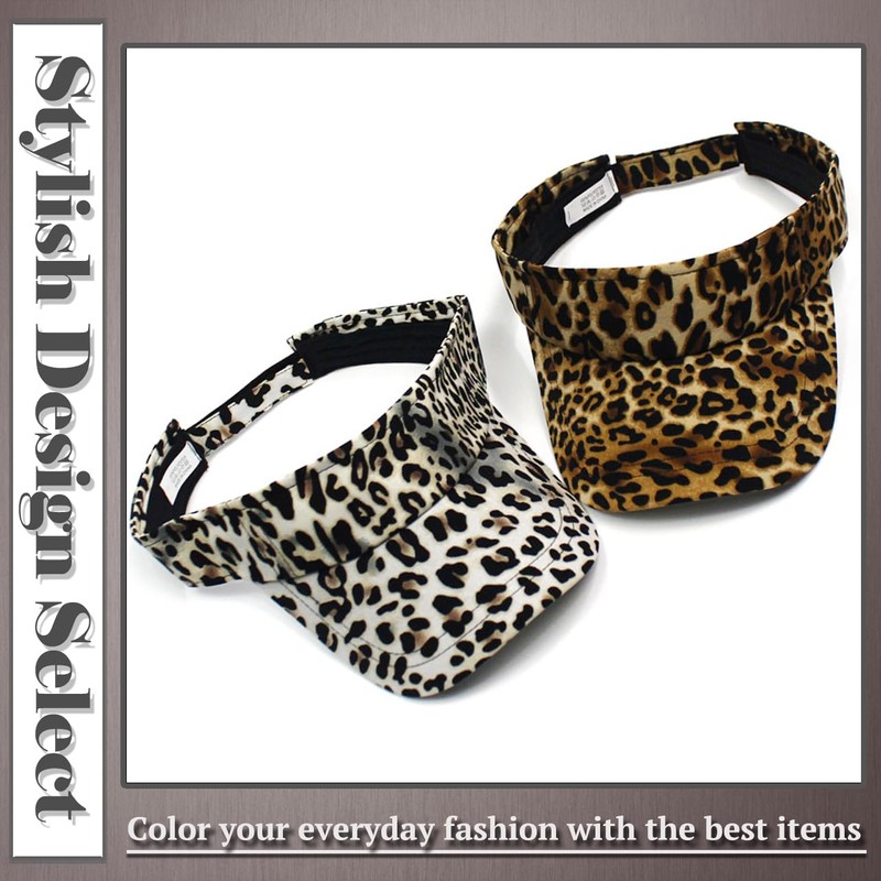One Limitation CP865 Leopard Pattern Sun Visor Cap, Hat, Polyester,