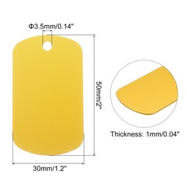 MECCANIXITY Metal Blank Tags Stamping, Aluminum Blank Tags, Dog DIY Engraving Blank Tags with Necklace Chain for Pet Dog ID Tags, Pendant Decoration, Craft Tags 10set (Yellow)