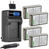 Kastar 4-Pack Battery and LCD AC Charger Compatible with Olympus