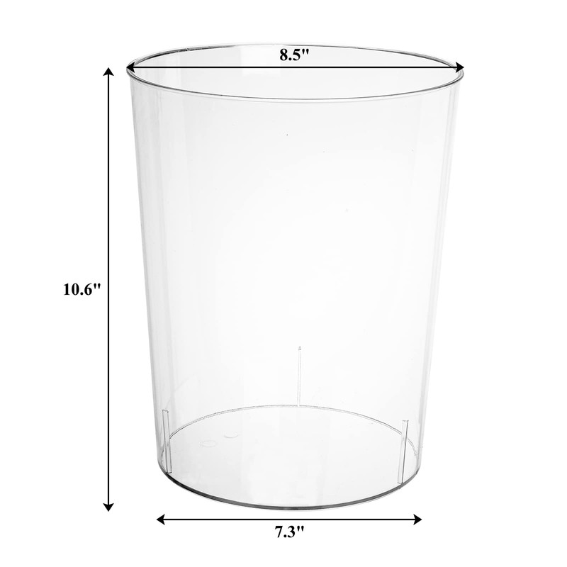 Okllen 2 Pack Plastic Waste Basket, Clear Round Trash Can